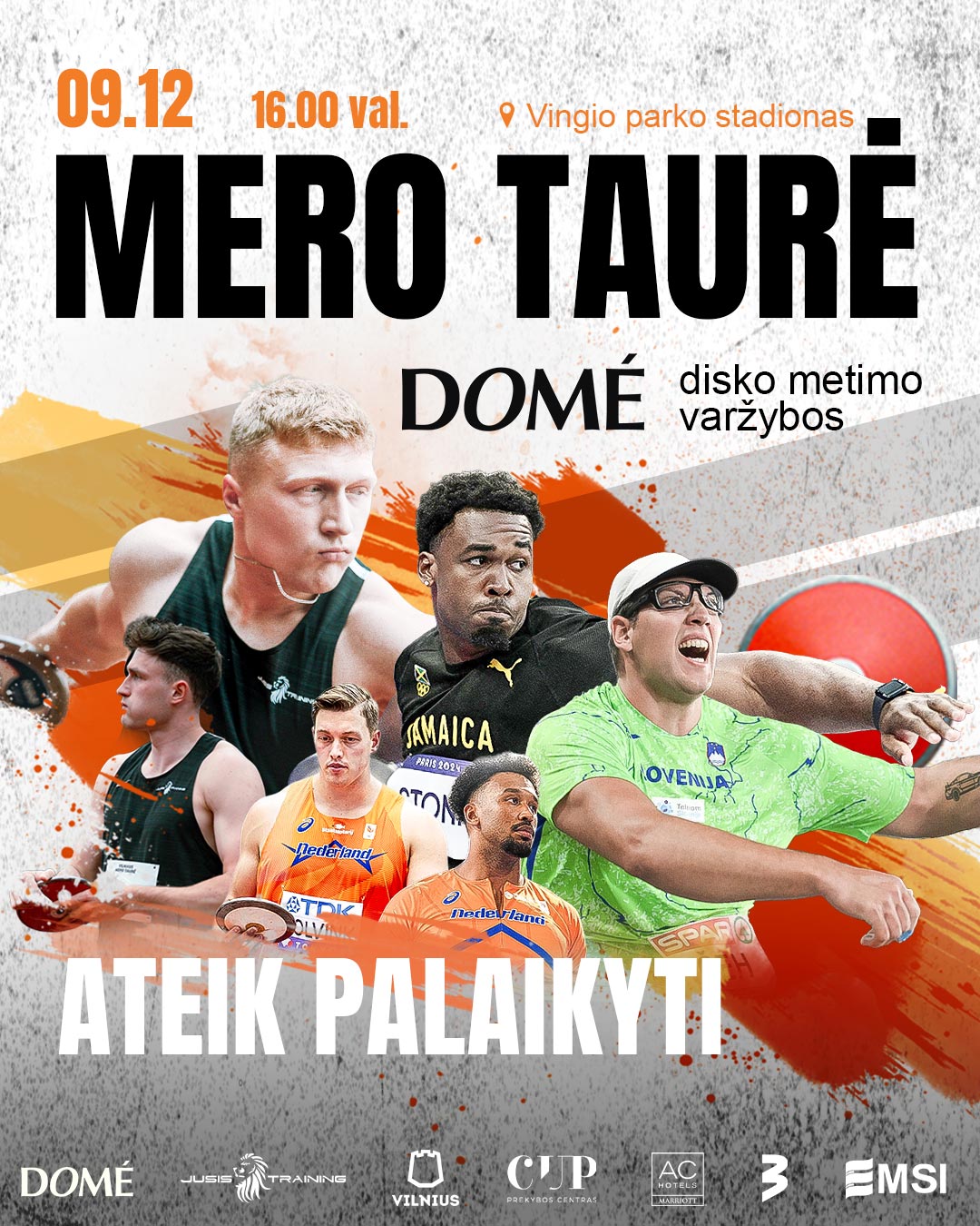 2026 08 28 disko metimo varzybos Mero taure Jusis Training iliustracija